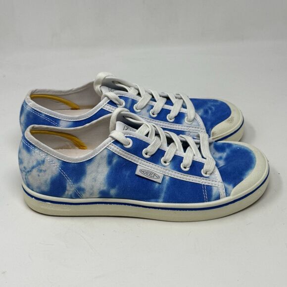 Keen Elsa Lite Shoes Womens 8 Blue Tie Dye Canvas Lace Up Casual Sneakers - Picture 1 of 16